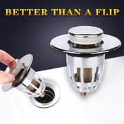 Resim 1 adet Evrensel Banyo Lavabo Su Tıpası - 3.4-3.99 cm Lavabo Drenajı için Tıkanmayı Önleyici Drenaj Tıpası - Basınçlı Zıplayan Küvet Su Tıpası - Çok Fonksiyonlu Banyo Küvet Aksesuarları 