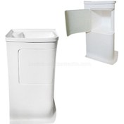 Resim Karavan Banyo Lavabo Ve Dolap Set - Beyaz-573 