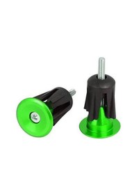 Resim Briviga Alüminyum+ Plastik 22-24 Mm Bisiklet Gidon Ucu Tıpası Yeşil Renk 1 Çift Gidon Tıpası Yeşil 
