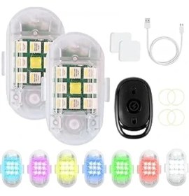 Resim Lebron 2'li Rgb Uzaktan Kumandalı Çakar Lamba Flaşörlü Ikaz Lambası Rgb Flaşör Scooter Flaşör Lambası 