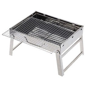Resim Madfox Roadtrip Portatif Katlanır BBQ Mangal Gümüş 