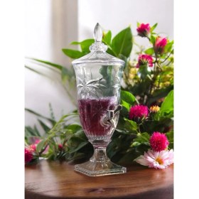 Resim Cam Sebil 2 Lt Musluklu Şerbetlik - Parti Damacanası - Meşrubatlık - Palmiye Model 