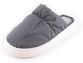 Resim R-ISLAND Erkek kışlık terlik, ev terliği, PVC taban, rahat, kaymaz, yatak odası, ev, oturma odası vb. için 