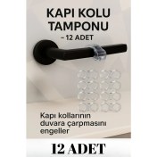Resim 12'li Kapı Kolu Koruyucu Şeffaf Stoper 12 Adet 