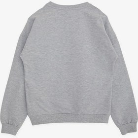 Resim Breeze Kız Çocuk Sweatshirt Şaşkın Kız Baskılı 9-14 Yaş, Gri Melanj Gri 