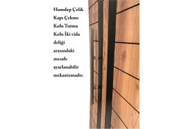 Resim Saten Renk Çelik Kapı Çekme Tutamağı Kare Model 70CM 