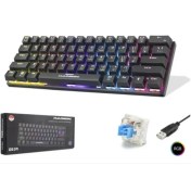 Resim Binbir Göz Bilgisayar Hadron G509B Kablolu Oyuncu Mini Klavye Mekanik Blue Switch Rgb Q Siyah 