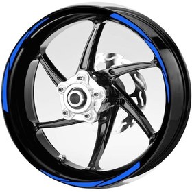 Resim 3 Parçalı Reflektif Mavi Jant Şeridi Sticker 