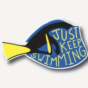 Resim Sadece Yüzmeye Devam Et" Alıntılı Vinil Tampon Sticker - Dayanıklı Araba Dış Dekal 