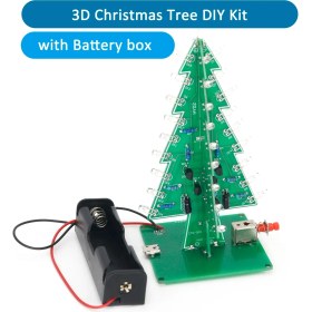 Resim Mingjin Shop 1 Pil Patronu Tarzına Sahip Kıt Üç Boyutlu 3D Noel Ağacı LED Dıy Kiti Kırmızıyeşilsarı LED Flaş Devre Kiti Elektronik Eğlence Paketi (Yurt Dışından) 