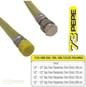 Resim 73 Pepe Doğalgaz Ocak Bağlantı Fleks Hortumu 2 Metre 