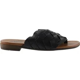 Resim Bueno Shoes Siyah Deri Kadın Parmak Arası Terlik 