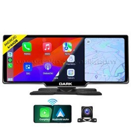 Resim Dark 10.26" IPS Full Android, Google Play Store, Kablosuz Apple CarPlay & Android Auto, GPS, Arka Kameralı Taşınabilir Torpido Üstü Araç Multimedya Ekranı (DK-VA-CMP1000) 