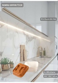 Resim 6 Lı Bambu Renk Kahvaltılık Seti Tepsili Kahvaltı Tepsisi Bpa Free Ahşap 