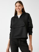 Resim Kapüşonlu Cepli Scuba Sweatshirt 
