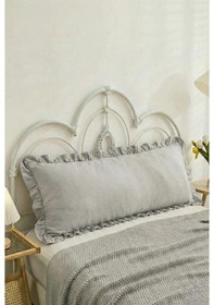 Resim Uzun Yastık Kılıfı Gri Fırfırlı 50x135 Cm Gri 