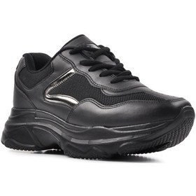 Resim Aspor Siyah Siyah Kadın Spor Ayakkabı Sneaker Çok Renkli 