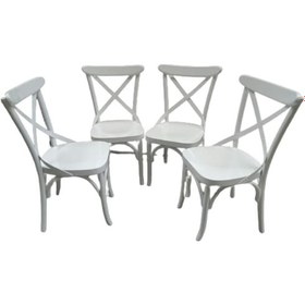 Resim Bengimobilya Sandalye Çapraz Model Klasik Mobilya Kayın Torna Retro 4Adet Parl 