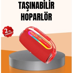 Resim Ipx6 Su Geçirmez Rgb LED Işıklı Taşınabilir Bluetooth Hoparlör 2400 Mah 