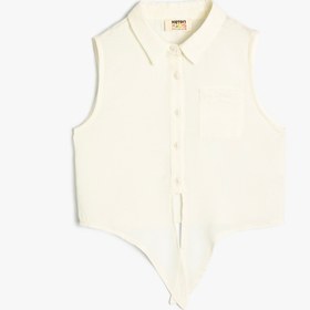 Resim Kız Çocuk Crop Gömlek Kısa Kollu Önden Bağlamalı 