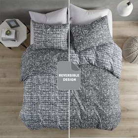 Resim Comfort Spaces İkiz Yorgan Seti, Dört Mevsim Gri Yurt Yatak Takımı, Ultra Yumuşak 2 Parça, Çift Taraflı Yorgan, 1 Uyumlu Kılıflı, Bakımı Kolay, Makinede Yıkanabilir, İkiz/İkiz XL 