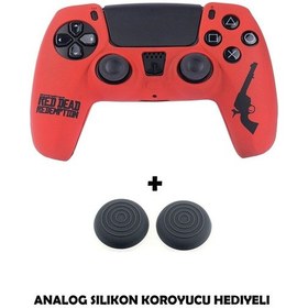 Resim Ps5 Dualsense Red Dead Redemption Desenli Koruyucu Silikon Kılıf + Analog Silikon Koruyucu Rdr Model-1 