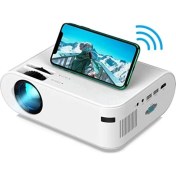 Resim Yüksek Çözünürlüklü Kablosuz Mini Projeksiyon Cihazı Beyaz 