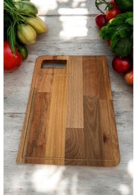 Resim Doğal Kayın Ağacı Köşeli Kesme Tahtası, Çok Yönlü Kayın Ahşap Kesme Tahtası, Ahşap Kesme Tahtası Ahşap 