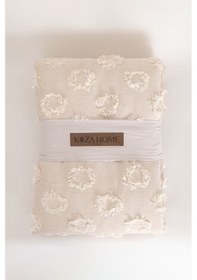 Resim Sitra Bej Çift Kişilik Püsküllü Yatak Örtüsü 230x250 2 Yastık 50x 400509 