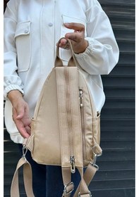 Resim Just Polo Kadın Yeni Sezon İthal Klinkır Kumaş Lüks Ve Şık Vücut & Sırt Çantası Shopper Krem 