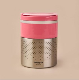 Resim Tohana 2 Katlı Çelik Yemek Termosu - Pembe - 1,5 lt 