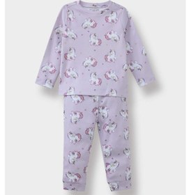 Resim Defacto Kız Bebek Pijama Takımı Unicorn Baskılı Uzun Kollu Üst Uzun Alt F0632a525aupr306 Mor 