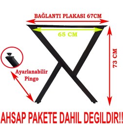 Resim CVTdesign Metal Masa Ayağı Ahşap Masif Çalışma Yemek Masası Ayağı Pingolu Metal Masa Ayakları 