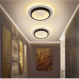 Resim Akrilikli Yuvarlak Kumandalı,dimli 3 Işık Renkli 24x24cm Led Tava Siyah - Beyaz 