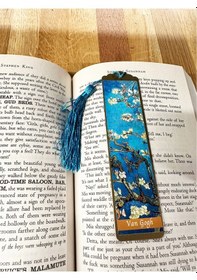 Resim Sanatsal Tablo Temalı Metal Kitap Ayracı Van Gogh-badem Çiçekleri 