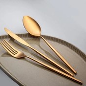 Resim Jumbo 5900 Infinity Titanyum Bronz 84 Parça 12 Kişilik Çatal Kaşık Bıçak Seti 