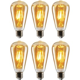 Resim Edison Rustik LED Ampul Amber E27 Duy Armut Tipi ST64 Dekoratif - Toptan Koli -50 Adettir 