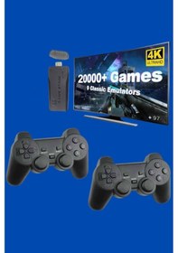 Resim Retro Oyunlar 4k Game Stick 2.4g Kablosuz Çift Kol 3500 Oyun i 