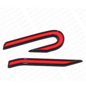 Resim R Yeni Nesil Kırmızı-piano Black Çamurluk Arması 3m 3d Abs Volkswagen Taigo 