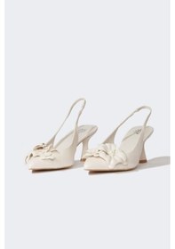Resim DeFacto Kadın Yüksek Taban Suni Deri Topuklu Sandalet E2517AX25SMWT34 Beyaz 