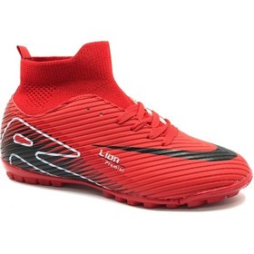 Resim Lion 507 Profesyonel Çoraplı Erkek Halısaha Ayakkabısı Kırmızı 