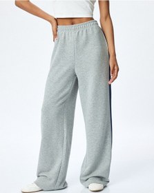 Resim Koton Beli Lastikli Üç İplik Yanları Çizgili Geniş Paça Eşofman Altı Gri 5sak30014ek Gri 