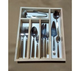 Resim Pasiflora Home Desing Pasiflora Home Ahşap Modern Çekmece Içi Kaşıklık Beyaz 35x29 