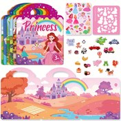 Resim Çocuklar için Yeniden Kullanılabilir DIY Sticker Kitapları, Çoklu Sahne ve Çoklu Tema Balonlu Stickerlar, Yaratıcı Jöle Stickerlar, Taşınabilir Sessiz Meşgul Yapıştır Sticker Kitabı, Çocuklar için Sticker Oyuncak Hediyeleri 