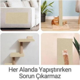 Resim AyrStore Kedi Tırmalama Halısı Yapışkanlı Her Yüzeye Uygulanabilir Kesilebilir Mobilya Koruyucu Mat ( 