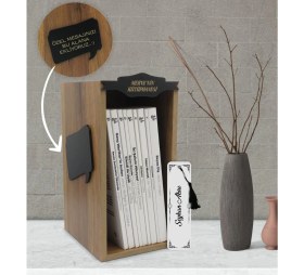 Resim BK Kişiye Özel Isimli Ahşap Kütüphanede Dünya Klasikleri Seti (9 Kitap Takım) ve Kitap Ayracı Hediye Seti 
