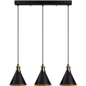 Resim Dylight Retro Siyah 3 Lü Masa Üstü Sıralı Dekoratif Rustik Sarkıt 