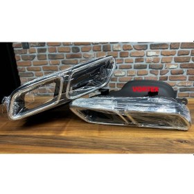 Resim Mercedes - W205 2014 - Arka Egzoz Ucu Set C63 Gümüş Renk W205 2014- 