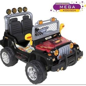 Resim ALİŞ KİDS Akülü Çocuk Arabası Aliş 504k Kumandalı Mega Jeep 2 Kişilik Siyah 