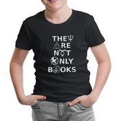 Resim They are not Only Books Siyah Çocuk Tshirt 